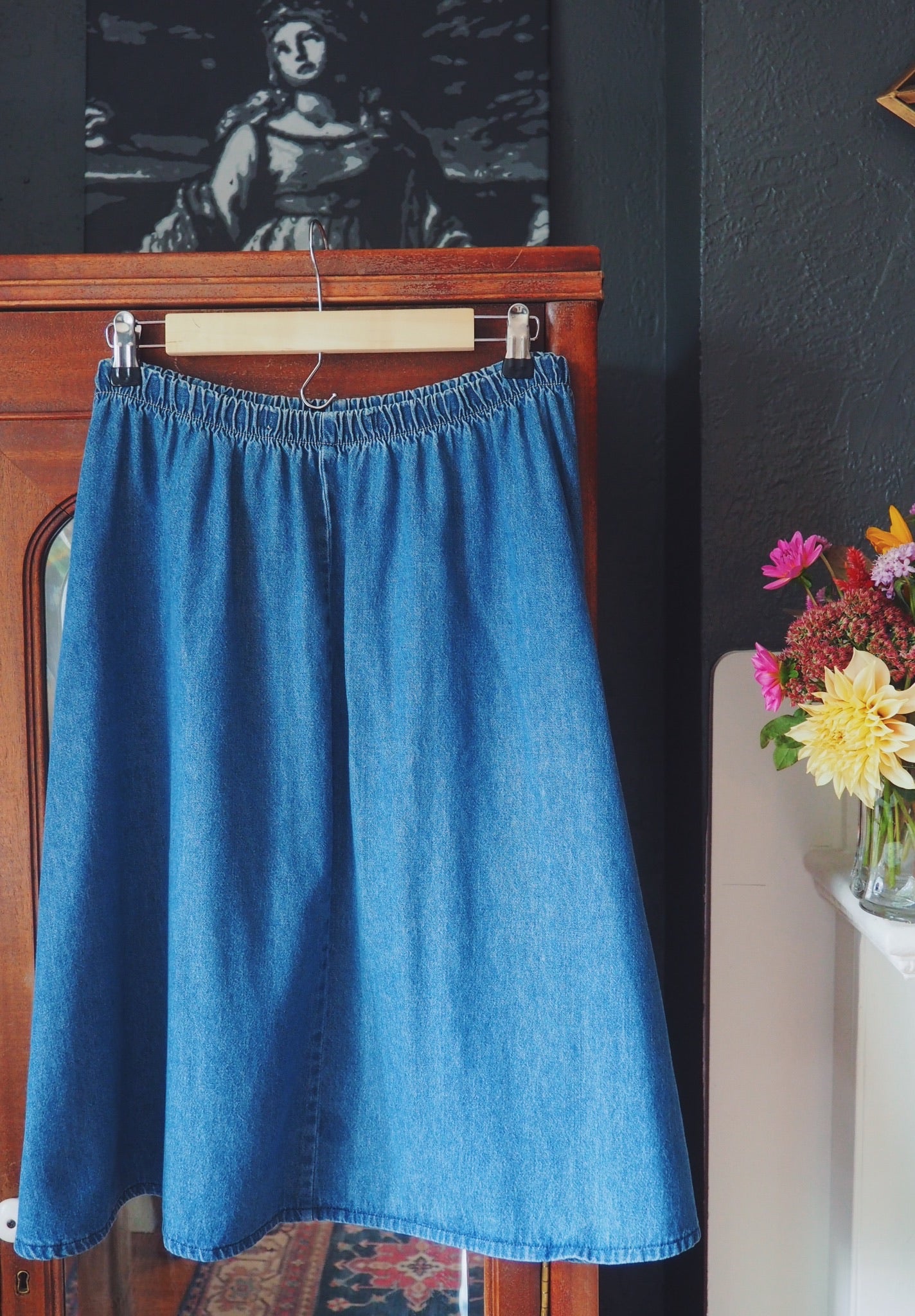Vintage A-line Denim Skirt