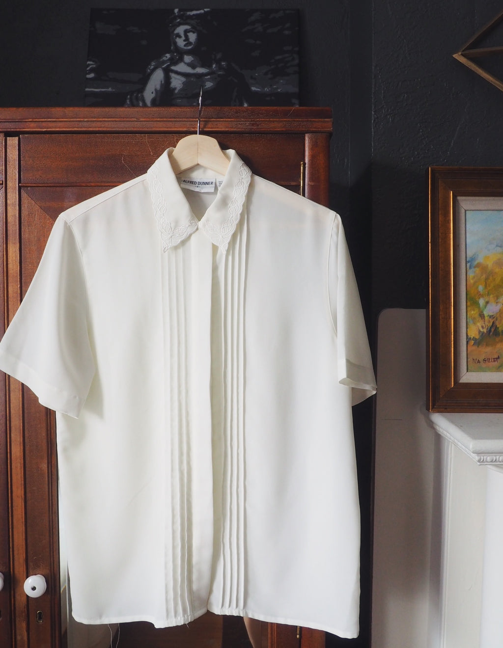 Vintage Ivory Short Sleeve Blouse