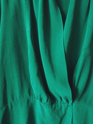 Vintage Silk Emerald Wrap Blouse