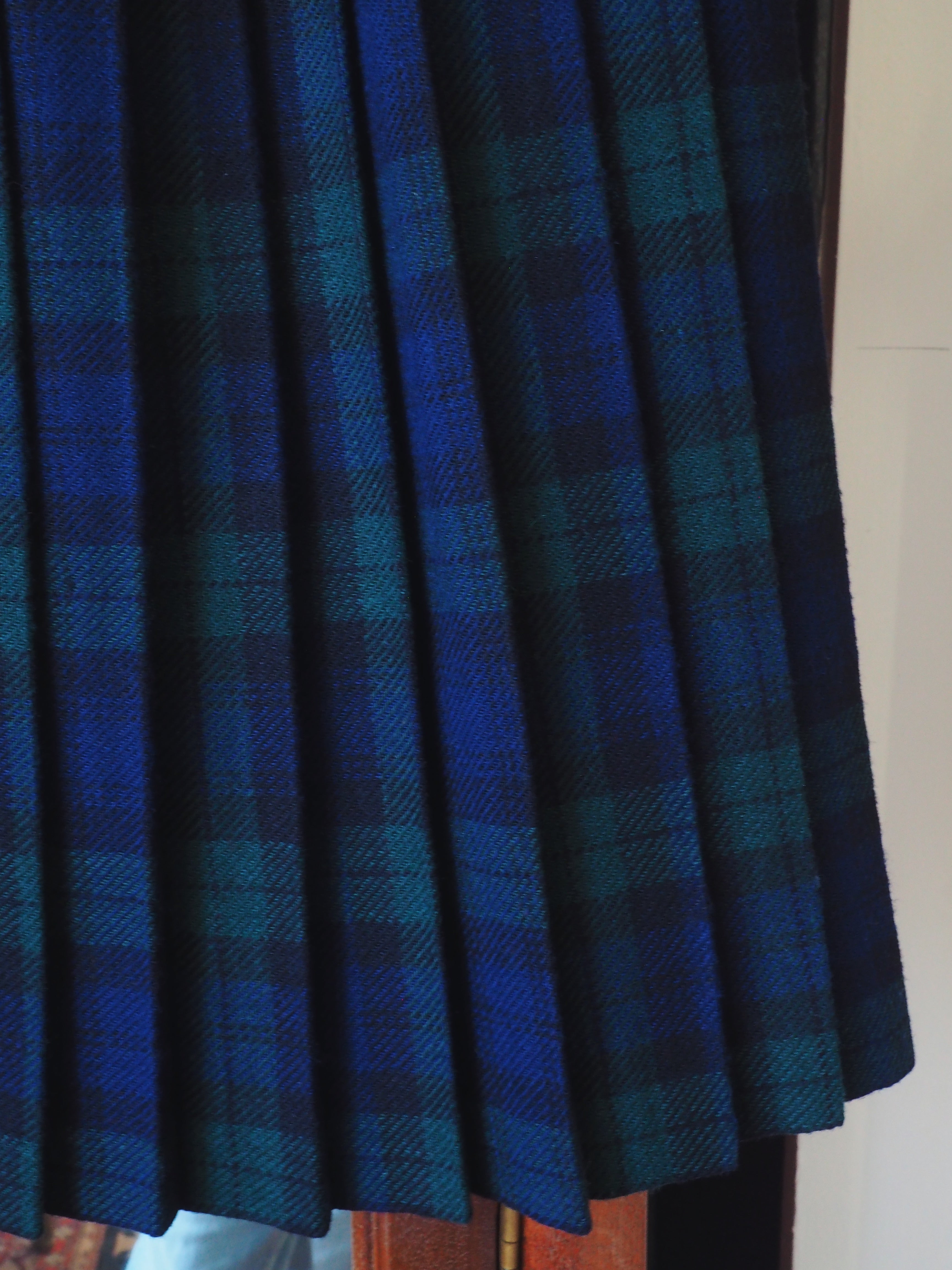Navy and Green Scottish Tartan Skirt