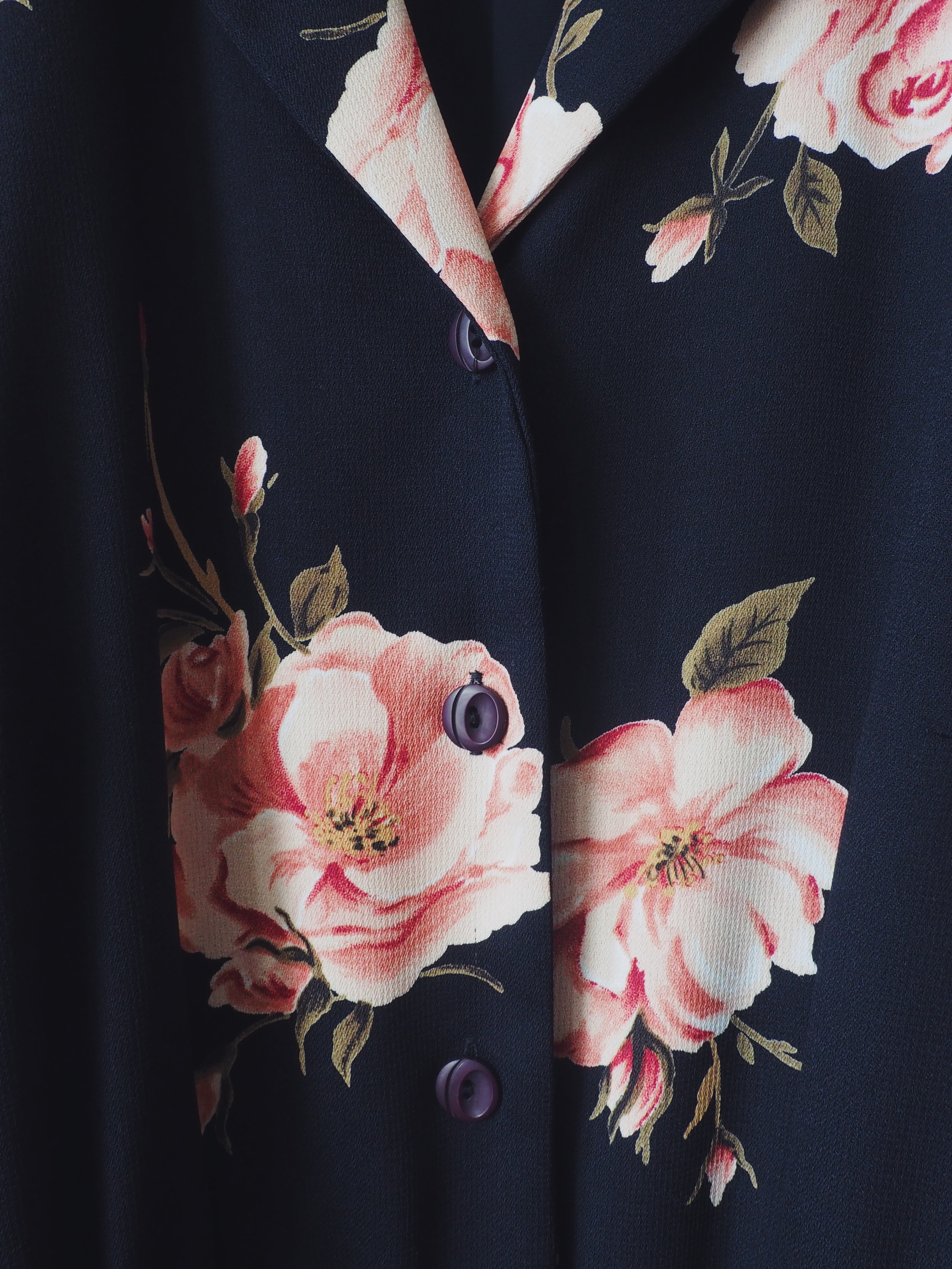 Vintage Belted Floral Midi Dress