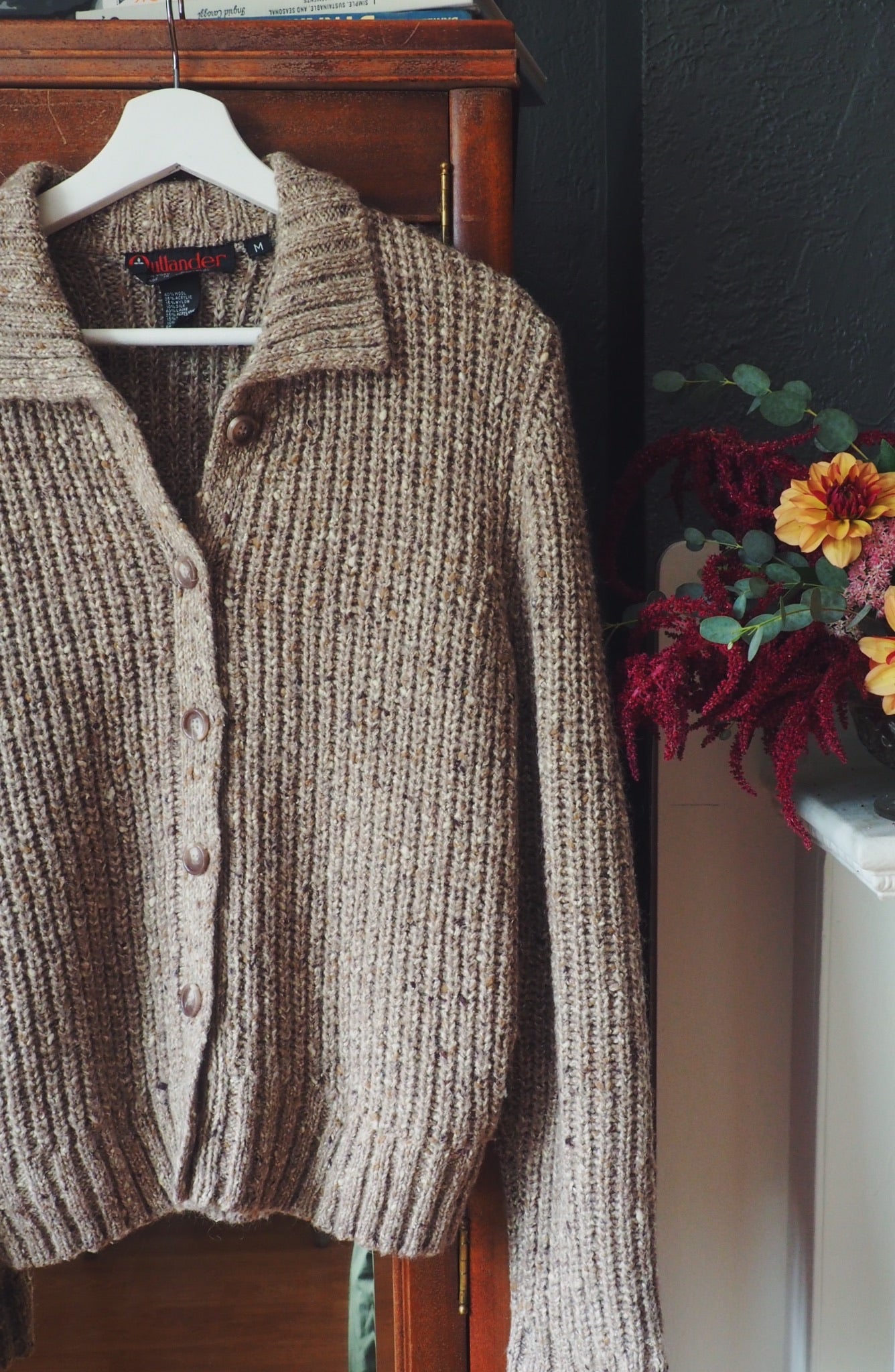 Vintage Taupe Knit Cardigan
