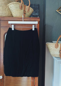 Vintage Made in USA Black Velvet Pencil Skirt