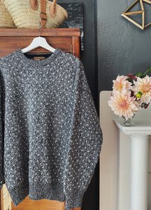 Men's Gray Dot Wool Blend Sweater