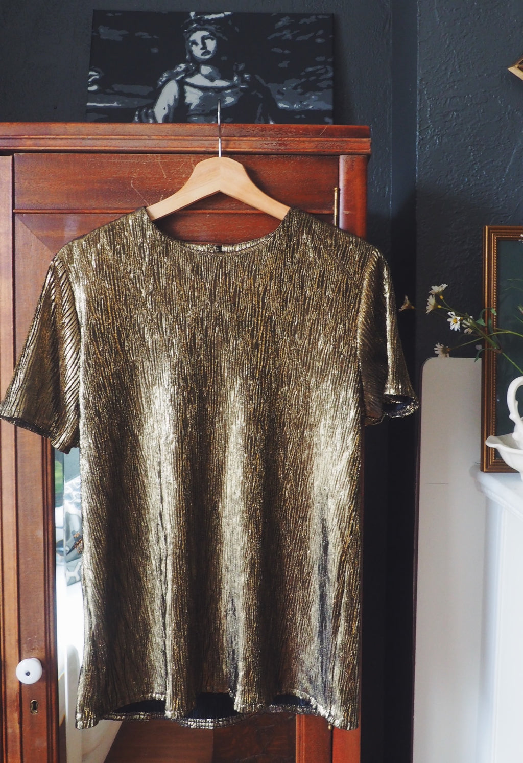 Vintage Metallic Warm Gold Top