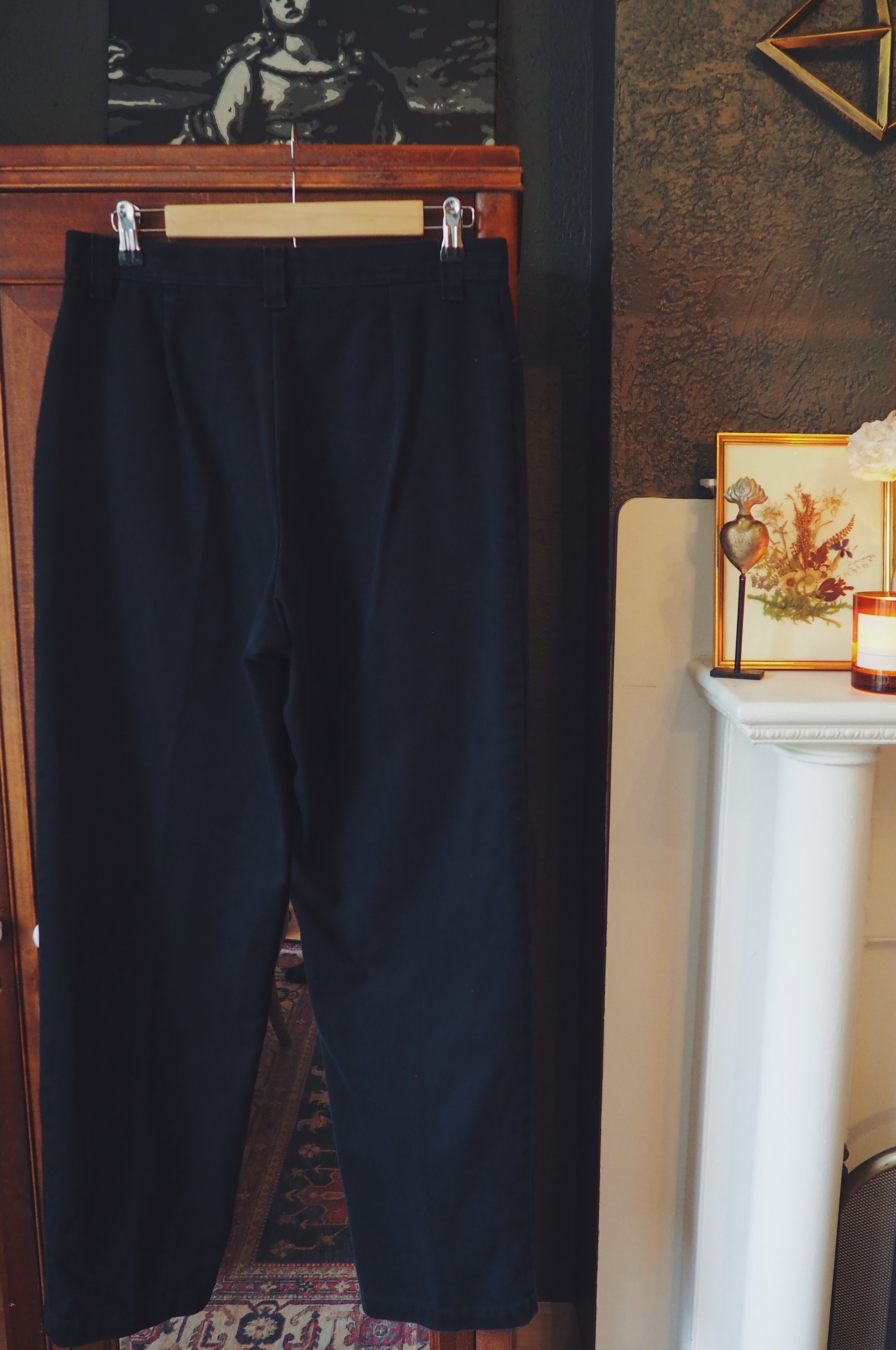 Vintage 100% Cotton High-Waisted Navy Pants