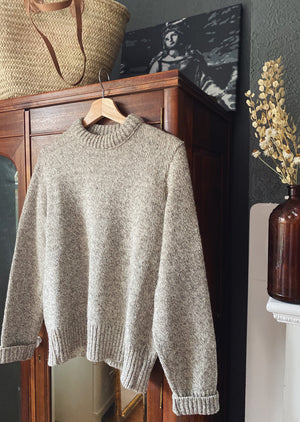 Perfect 70s Heather Cream Knit Sweater