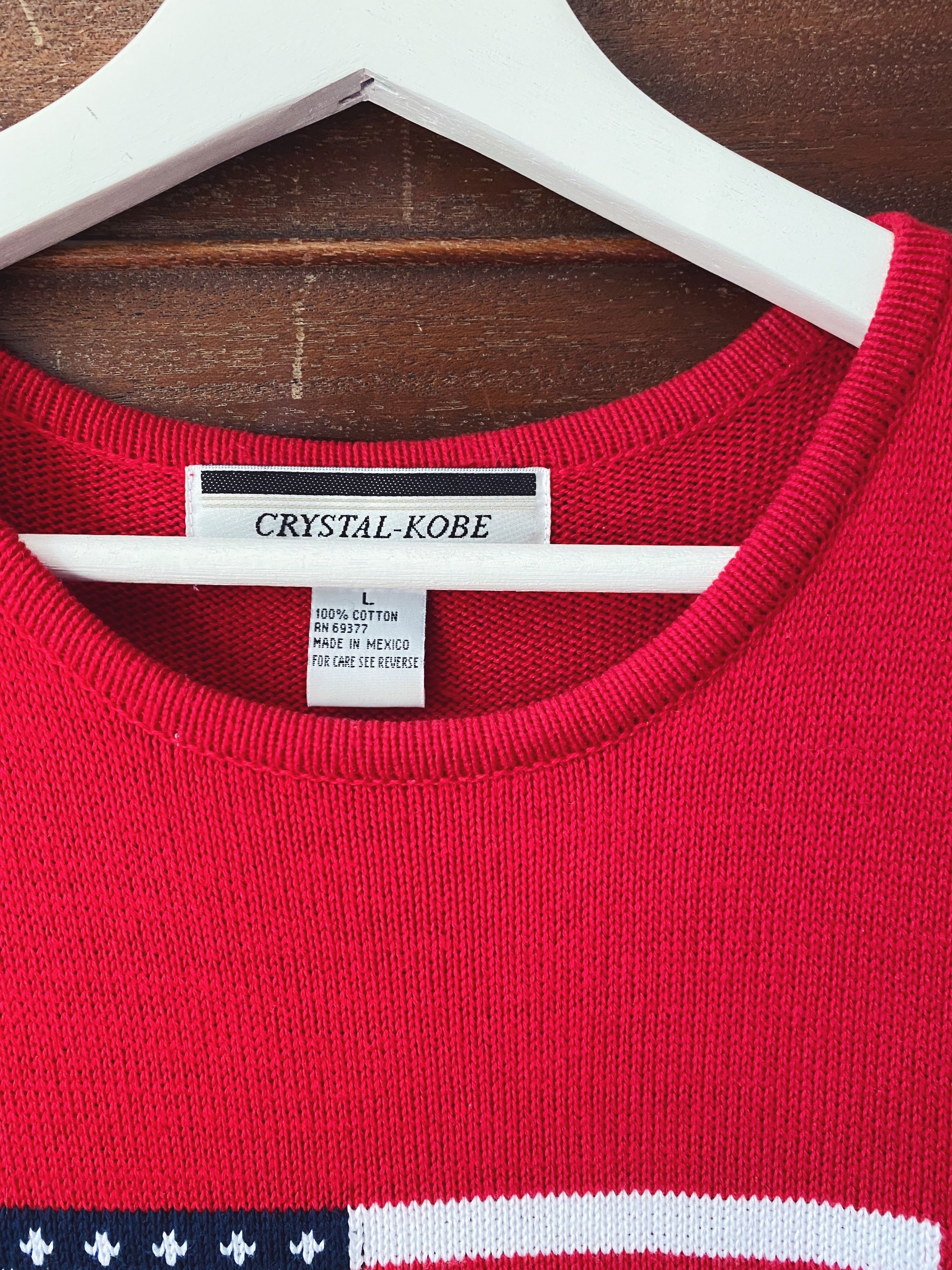 100% Cotton Vintage USA Flag Sweater Vest