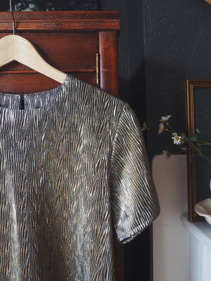 Vintage Cool Light Gold Metallic Top