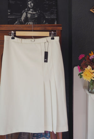 Cream Pleated Skirt