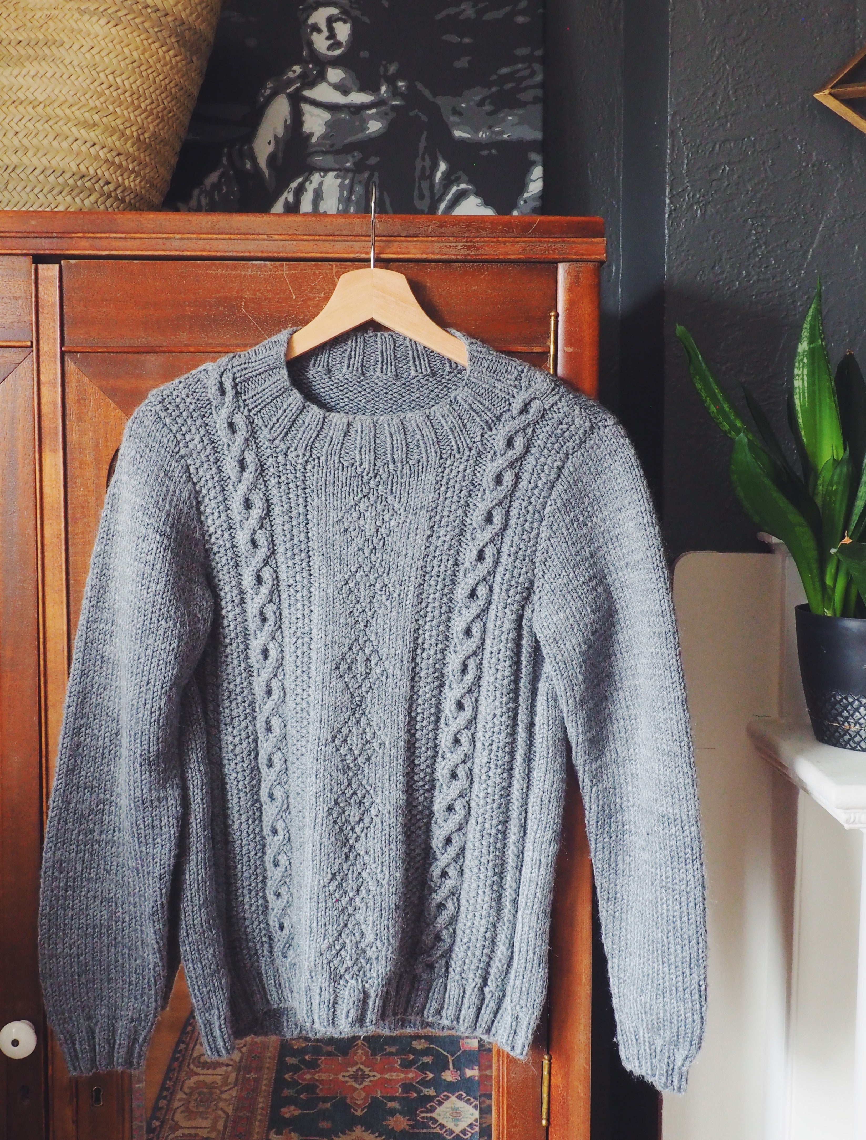 The Frankie Shop Devi Cable-Knit Mock Neck Sweater