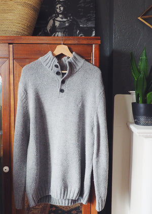 Over Sized Men's Gray Knit Sweater