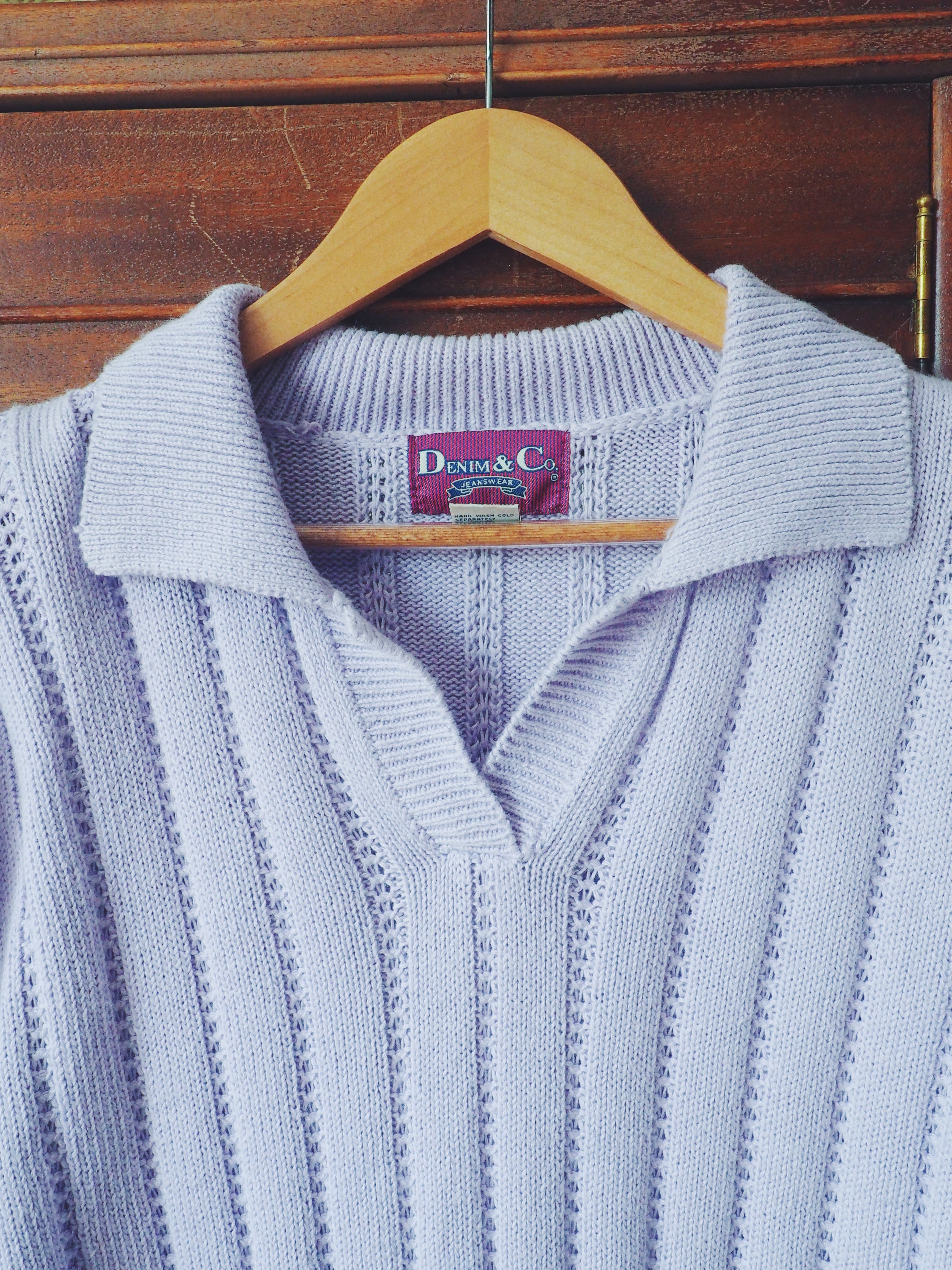 Vintage Oversized Lavender Pullover Knitted Sweater