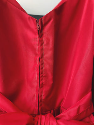 Vintage Red Taffeta A-line Statement Dress
